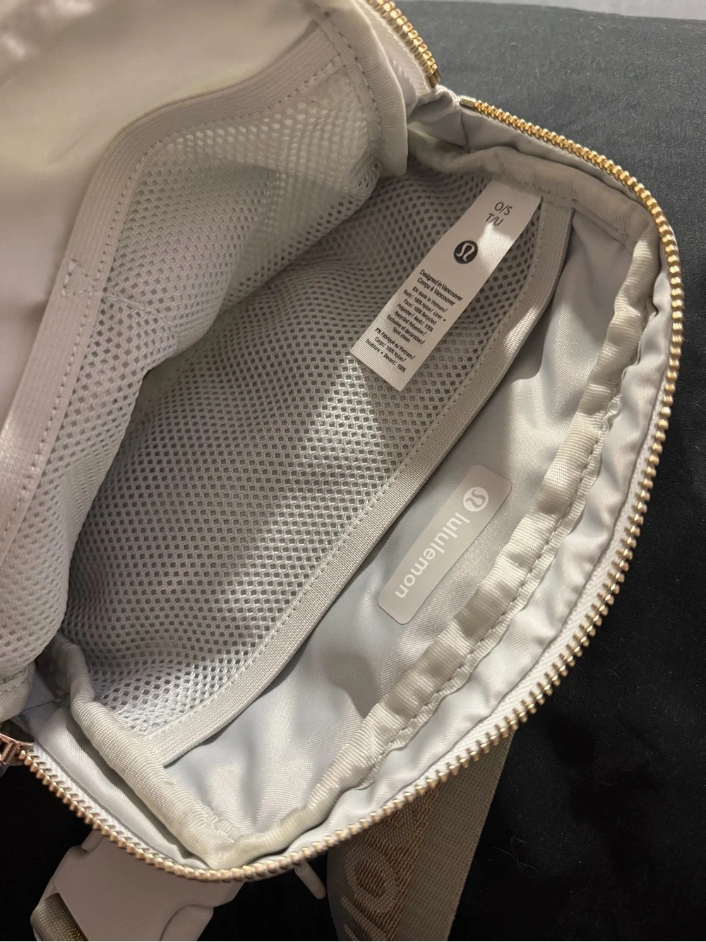 lululemon Cream Crossbody with Branded Strap and Gold Accent
